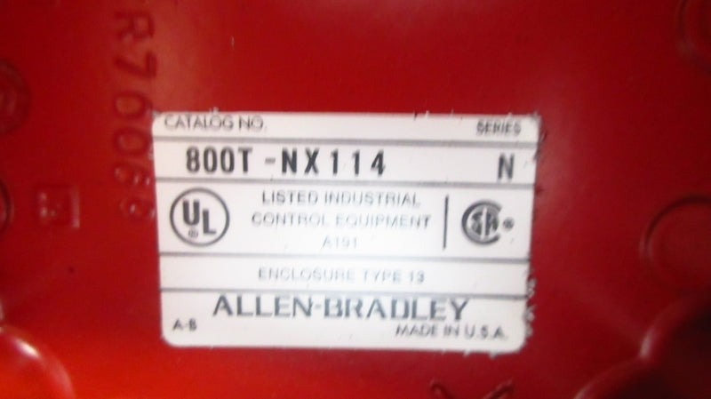 ALLEN BRADLEY 800T-NX114 SER. N (AS PICTURED1) NSNP