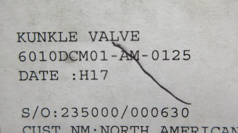 KUNKLE VALVE 6010DCM01-AM-0125 125PSI 1/2" NSMP