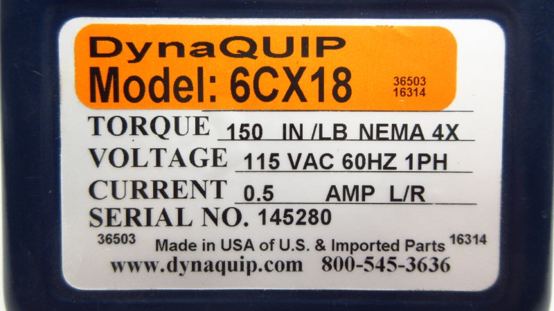 DYNAQUIP 6CX18 115VAC 0.5A NSNP