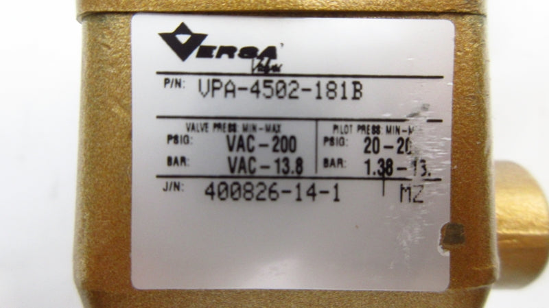 VERSA VPA-4502-181B 200VAC 20-200PSI NSMP
