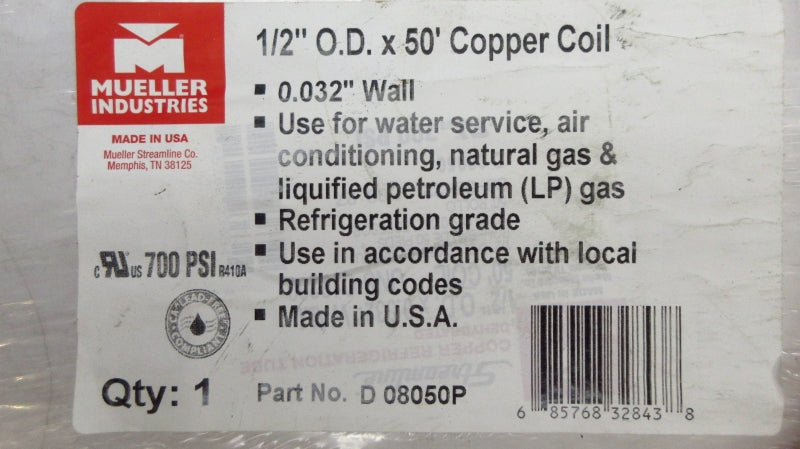 MUELLER INDUSTRIES D08050P 700PSI 1/2" NSMP