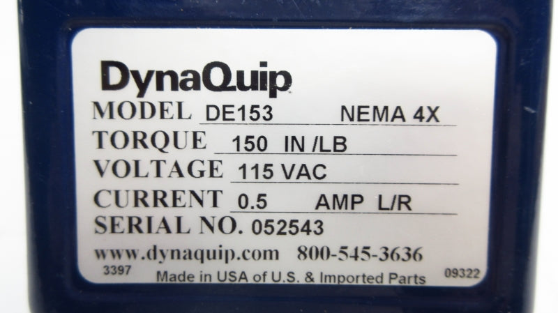 DYNAQUIP DE153 115VAC 0.5A NSNP