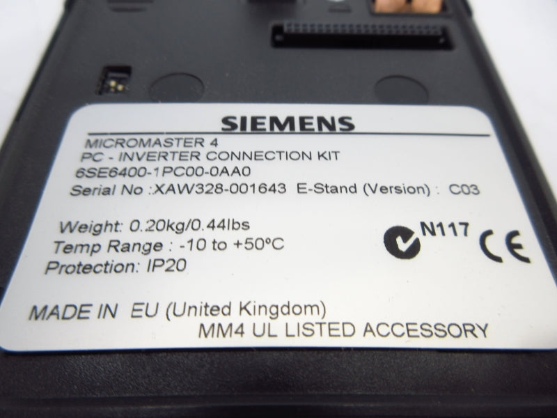 SIEMENS SED2-PC-KIT 6SE6400-1PC00-0AA0 -10-+50'C NSMP