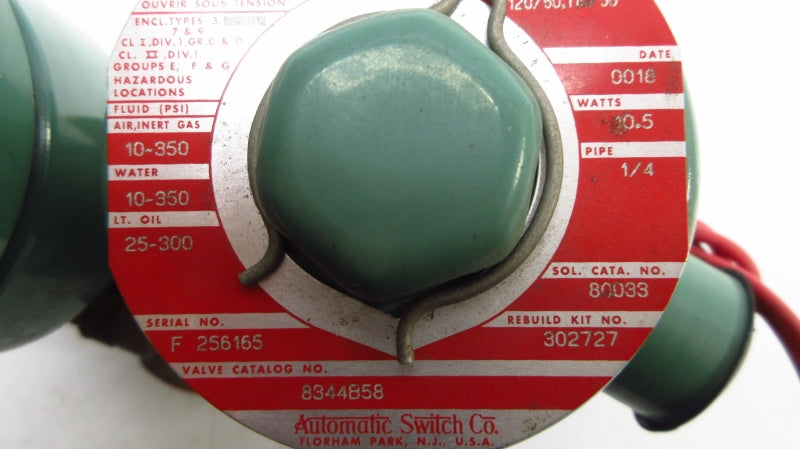 ASCO 8344B58 110/120V 10-350PSI 1/4" NSNP