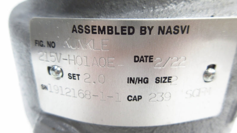 KUNKLE 215V-H01AQE 2.0IN/HG NSNP