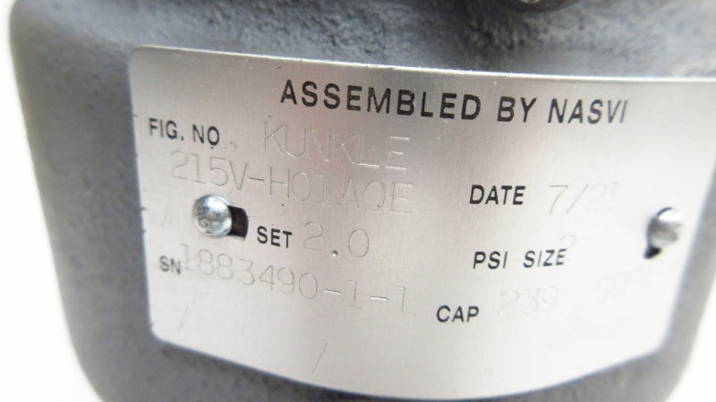 KUNKLE 215V-H01AQE 2.0PSI 2" NSMP