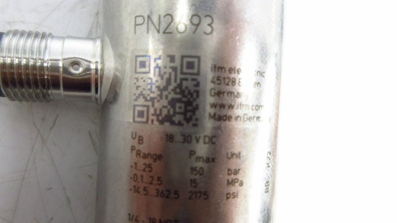 IFM EFECTOR PN2693 PN-025-REN14-MFRKG/US/V 18-30VDC 2175PSI NSMP