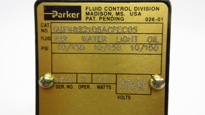 PARKER 04F48S2106ACFEC05 110/120V 10/150PSI 1/4" NSMP