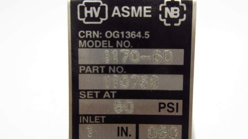 ASME 1170-60 110769 50PSI NSNP