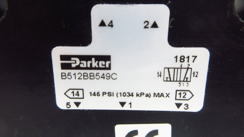 PARKER B512BB549C 24VDC 145PSI NSNP