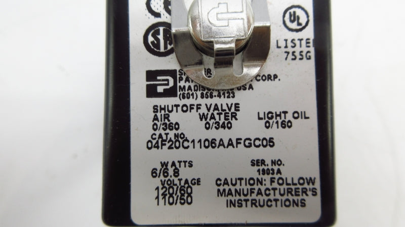 PARKER 04F20C1106AAFGC05 110/120V 0/340PSI 1/4" NSMP