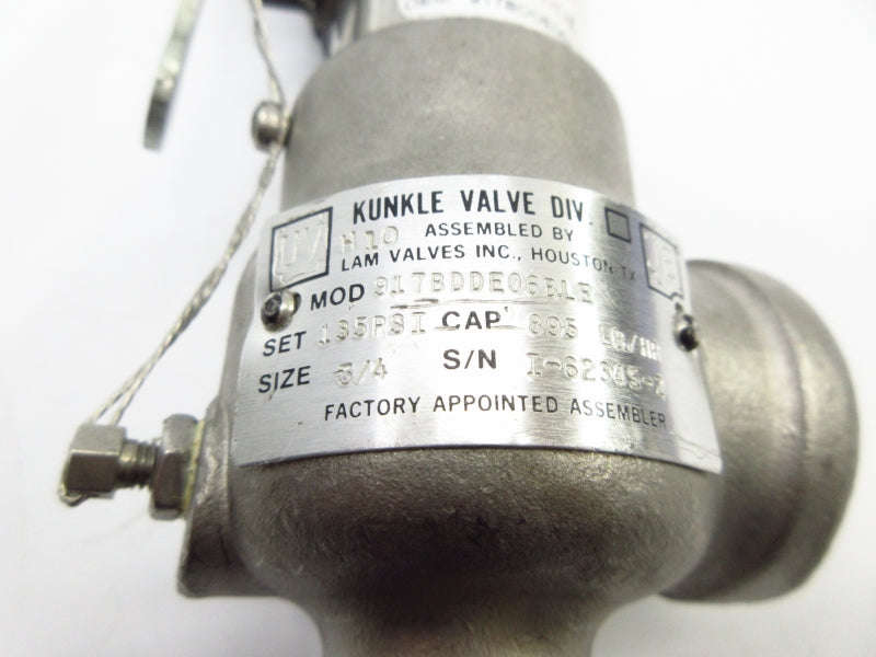 KUNKLE VALVE 917BDDE06BLE 135PSI 3/4" NSNP