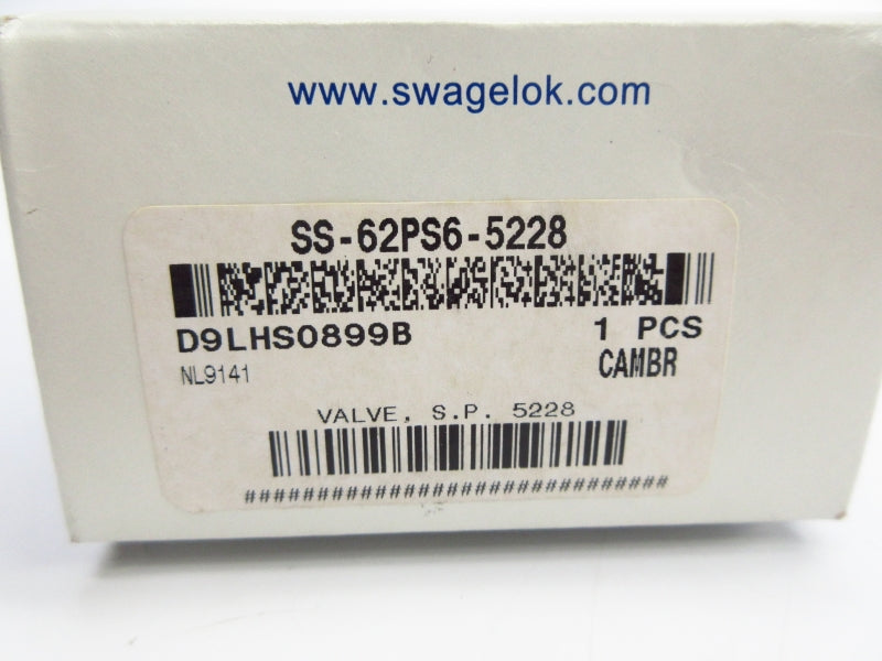 SWAGELOK SS-62PS6-5228 5000PSI NSMP