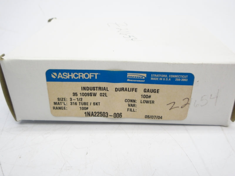 ASHCROFT 351009SW02L100# 0-100PSI NSMP