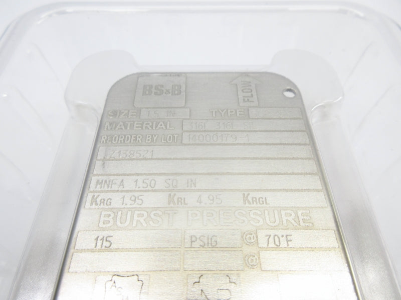 BS&B GCR-S 14000179-1 115PSI 70'F 1.5" NSFS