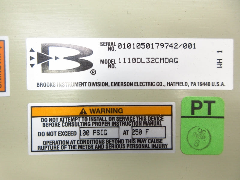 BROOKS INSTRUMENT 1110DL32CMDAG 100PSI 250'F NSNP