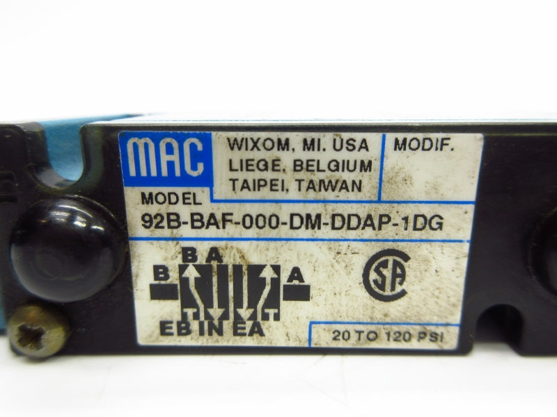 MAC 92B-BAF-000-DM-DDAP-1DG 24VDC 120PSI NSNP