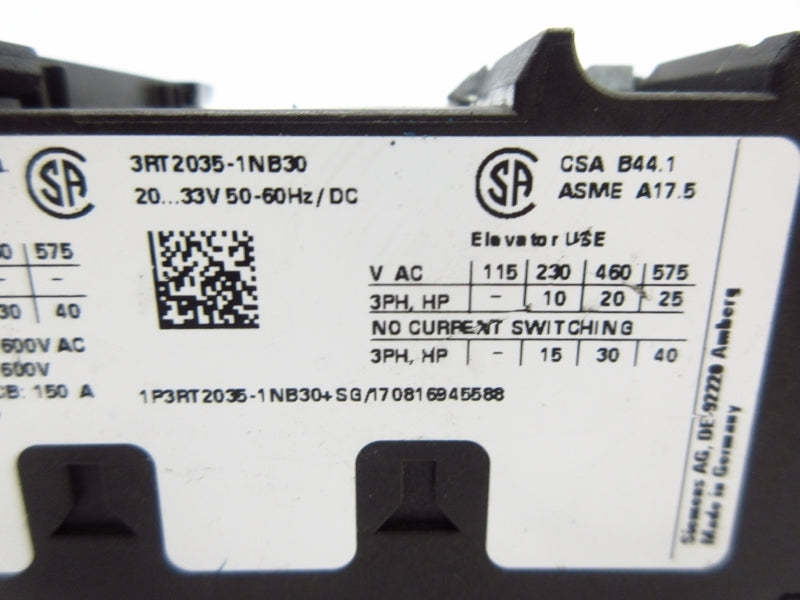SIEMENS 3RA21354PA350NB3 20-33VDC NSNP