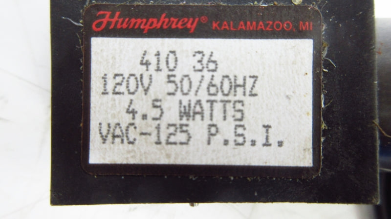 HUMPHREY 410361205060 120V 125PSI (AS PICTURED) UNMP