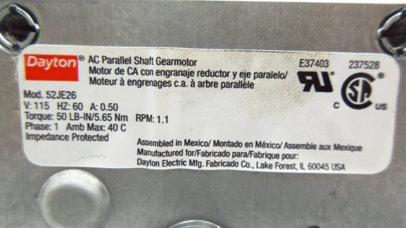 DAYTON 52JE26 115V 0.50A NSMP