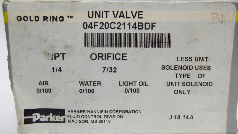 PARKER 04F20C2114BDF 0/100PSI 1/4" NSMP