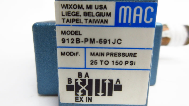 MAC 912B-PM-591JC 24VDC 25-150PSI UNMP