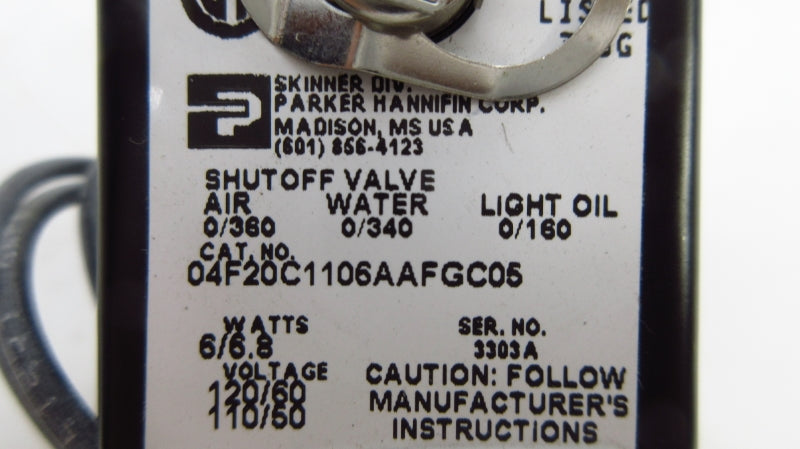 PARKER 04F20C1106AAFGC05 110/120V 0/340PSI NSNP