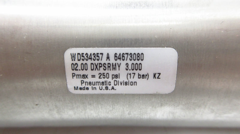 PARKER 02.00DXPSRMY3.000 250PSI (AS PICTURED) NSNP