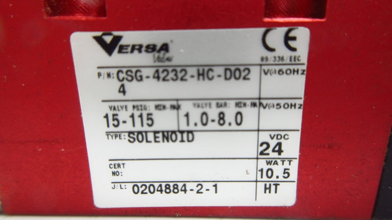 VERSA CSG-4232-HC-D024 24VDC 15-115PSI NSNP