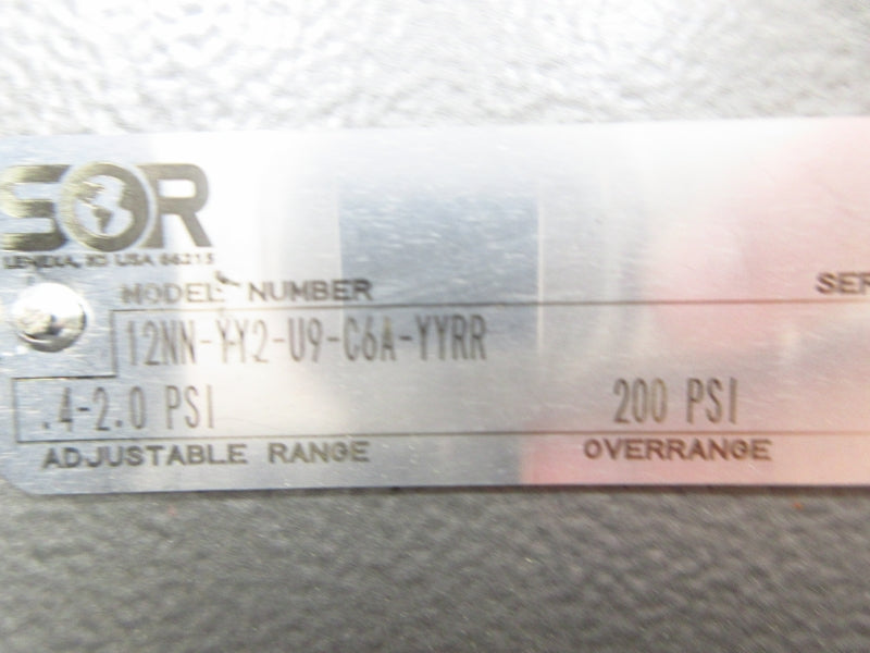 SOR 12NN-YY2-U9-C6A-YYRR 400PSI UNMP