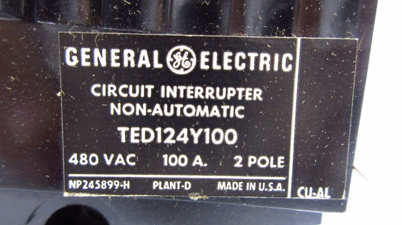 GENERAL ELECTRIC TED124Y100 480VAC 100A (BLACK) NSMP