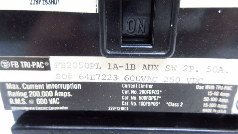 WESTINGHOUSE FB2050PL 600VAC 50A NSMP
