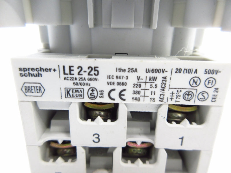 SPRECHER+SCHUH LE2-25 660V 25A NSNP