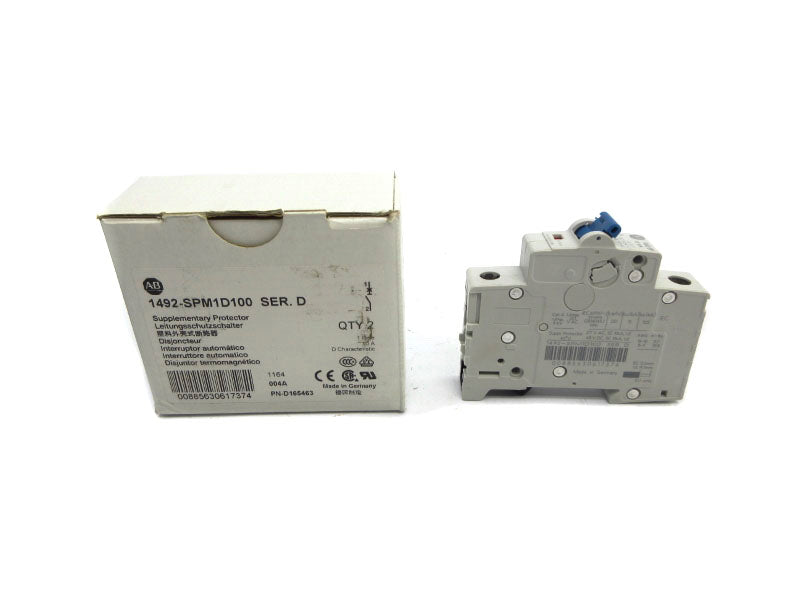 ALLEN BRADLEY 1492-SPM1D100 SER. D 253VAC 10A NSMP