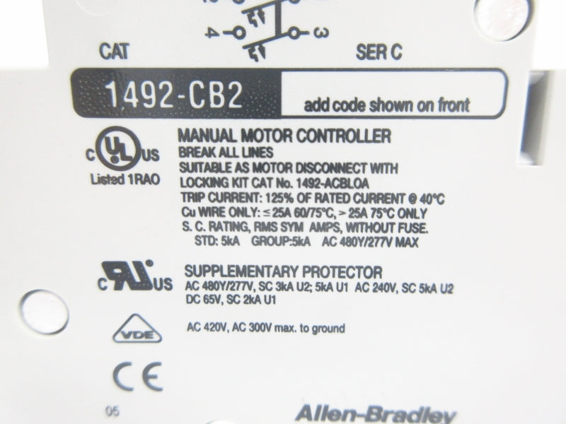 ALLEN BRADLEY 1492-CB2G050 SER. C 277VAC 5A NSMP
