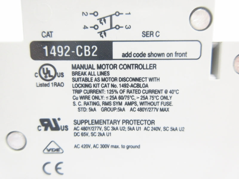 ALLEN BRADLEY 1492-CB2H010 SER. C 277V 1A NSMP