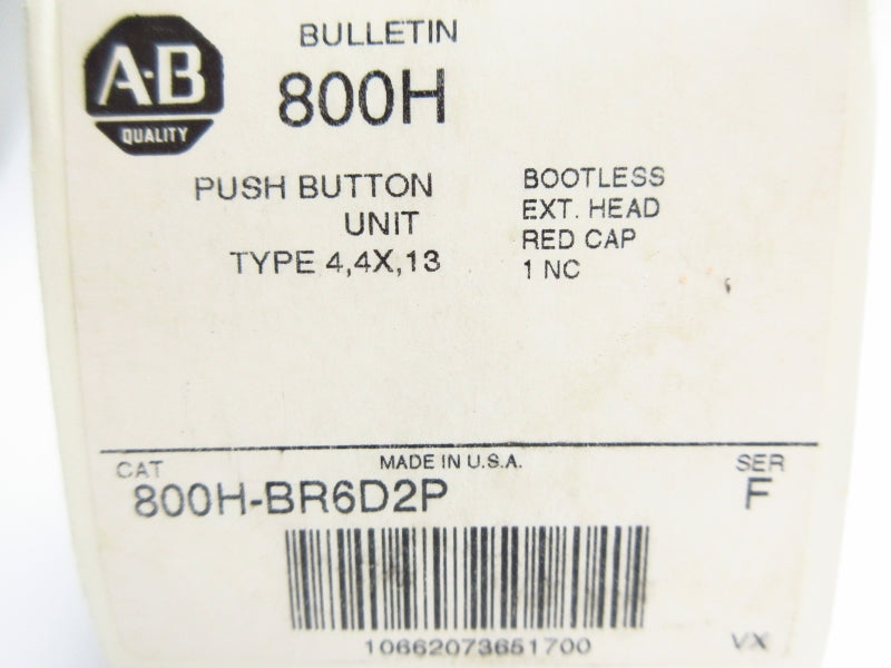 ALLEN BRADLEY 800H-BR6D2P SER. F (WH) NSMP