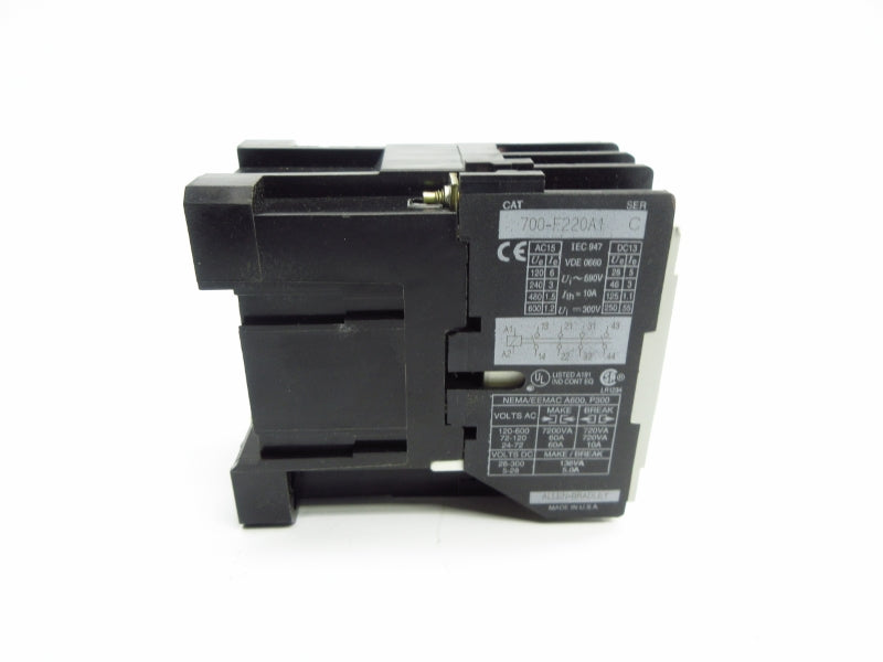 ALLEN BRADLEY 700-F220A1 SER. C 110/120V 10A (GY/BL) NSMP
