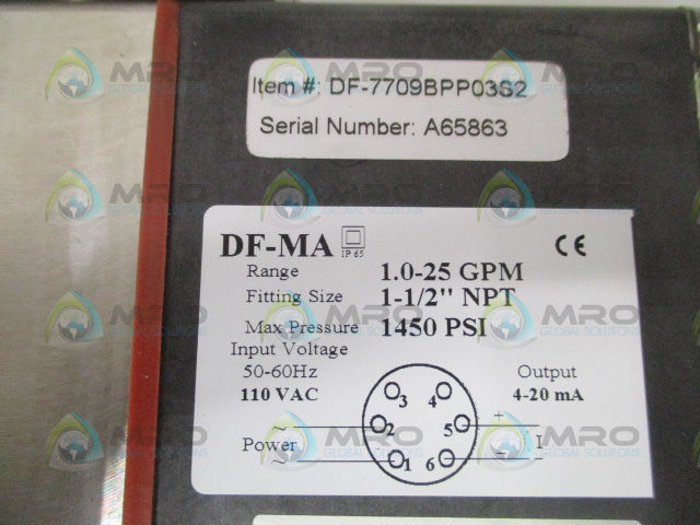 KOBOLD DF-MA DF-7709BPP03S2 FLOW TRANSMITTER 1.0-25 GPM *NEW NO BOX*