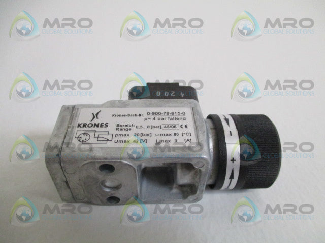 KRONES 0-900-78-615-0 MANOMETRIC SWITCH *NEW IN BOX*