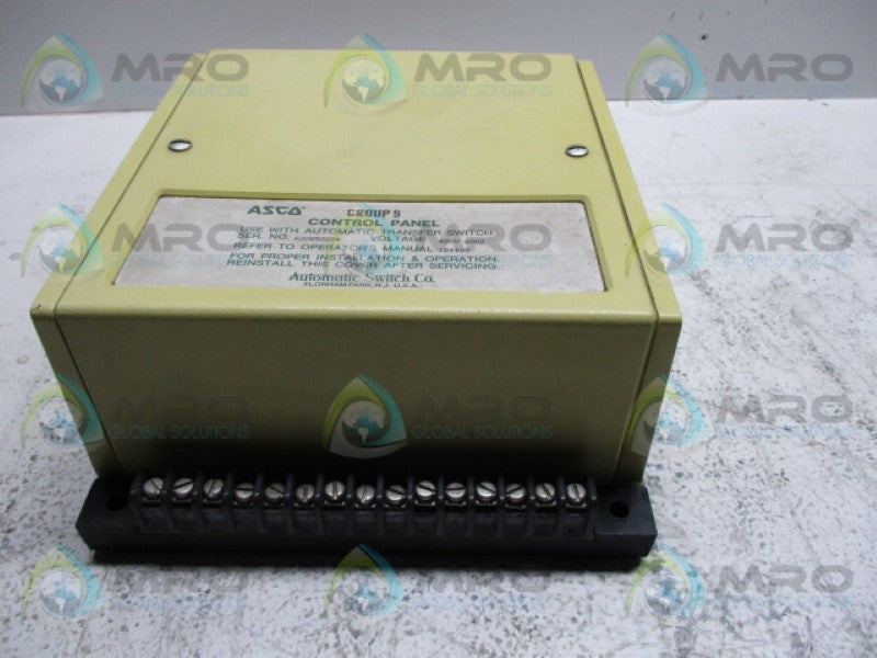ASCO GROUP 9 CONTROL PANEL * USED *