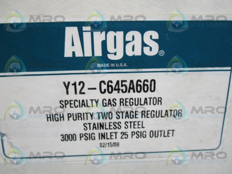 AIRGAS Y12-C645A660 AIR REGULATOR * NEW IN  BOX *