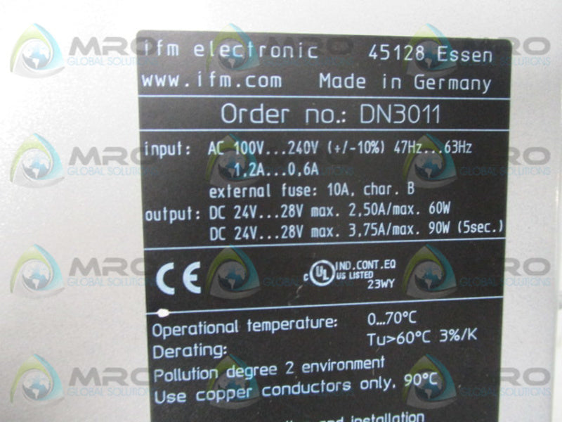 IFM EFECTOR DN3011 POWER SUPPLY * NEW IN  BOX *