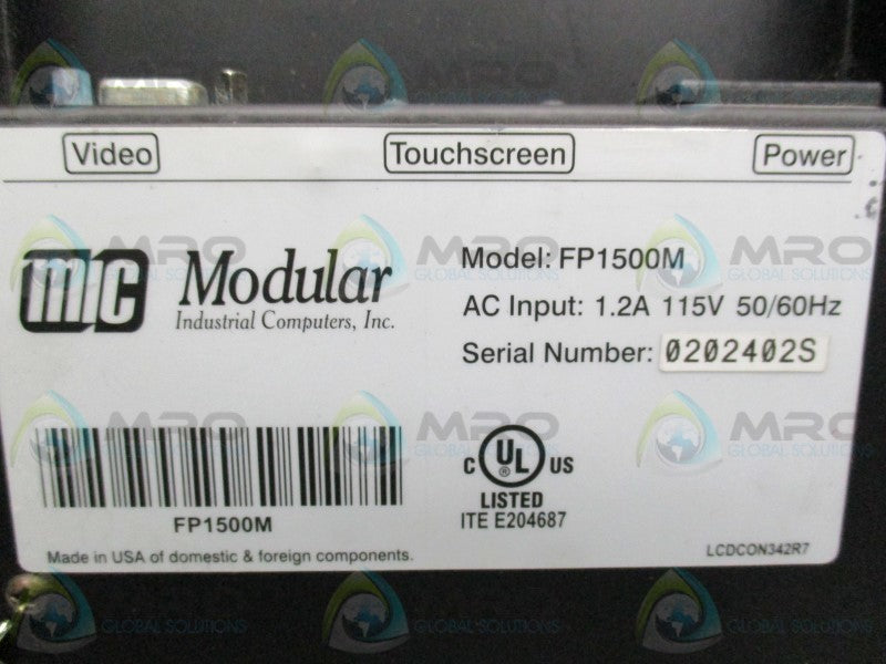 MIC MODULAR FP1500M OPERATOR INTERFACE  UNMP