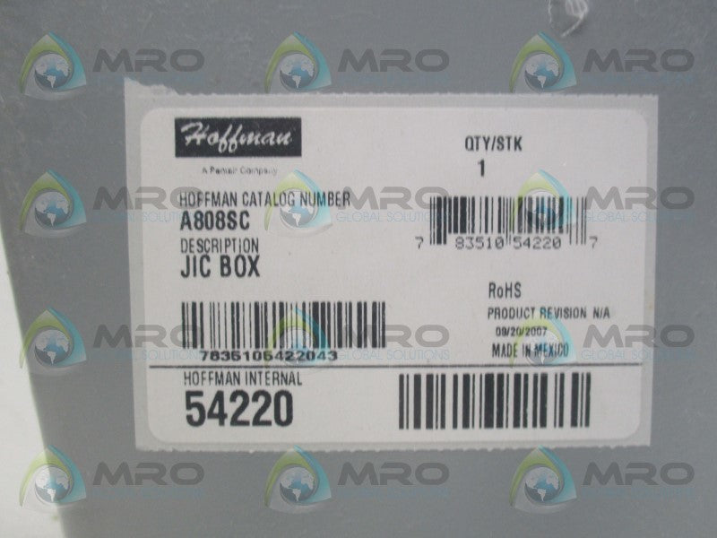 HOFFMAN A808SC ENCLOSURE * NEW IN ORIGINAL PACKAGE *