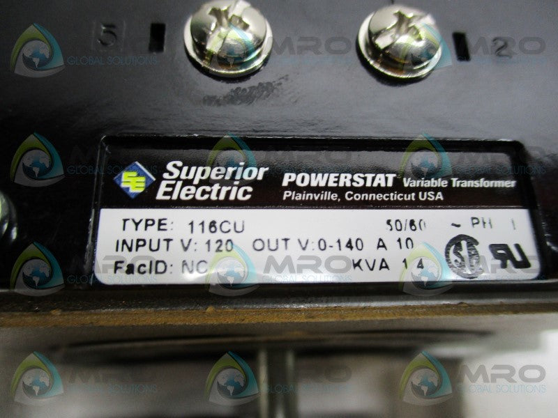 SUPERIOR ELECTRIC 116CU VARIABLE TRANSFORMER * NEW IN ORIGINAL PACKAGE *