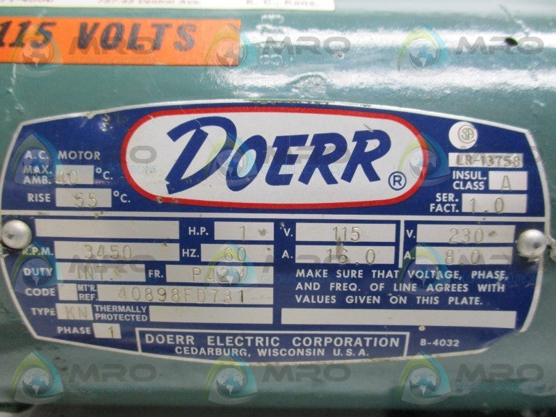 DOERR LR-13758 MOTOR * USED  *
