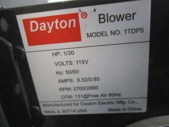 DAYTON 1TDP5 BLOWER 1/30 HP 115V * NEW NO BOX *