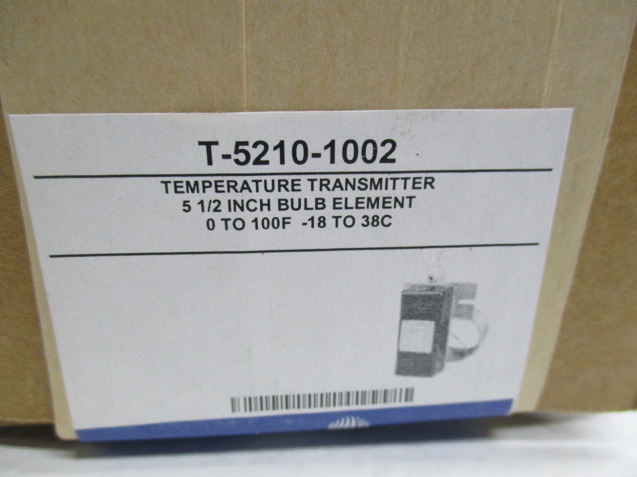 JOHNSON CONTROLS T-5210-1002 TEMPERATURE TRANSMITTER 5-1/2" BULB ELEMENT 0 TO 100F * FACTORY SEALED *