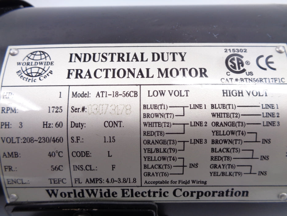 WORLDWIDE ELECTRIC AT1-18-56CB NSNP